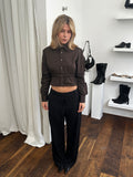 BROWN CROPPED SHIRT