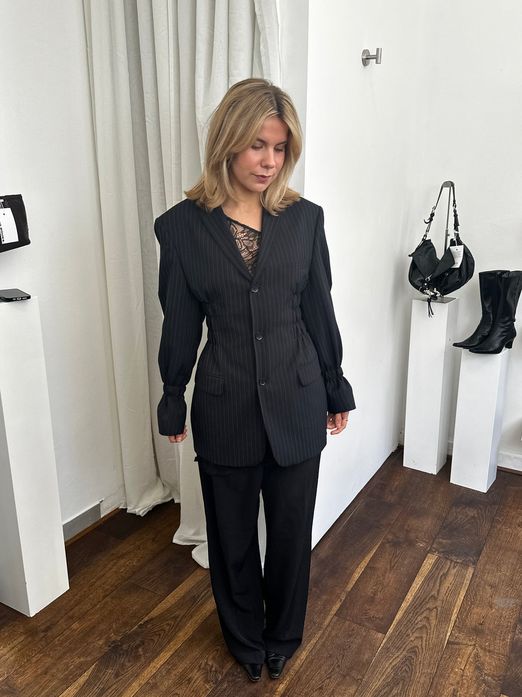 FITTED BLAZER DARK BLUE